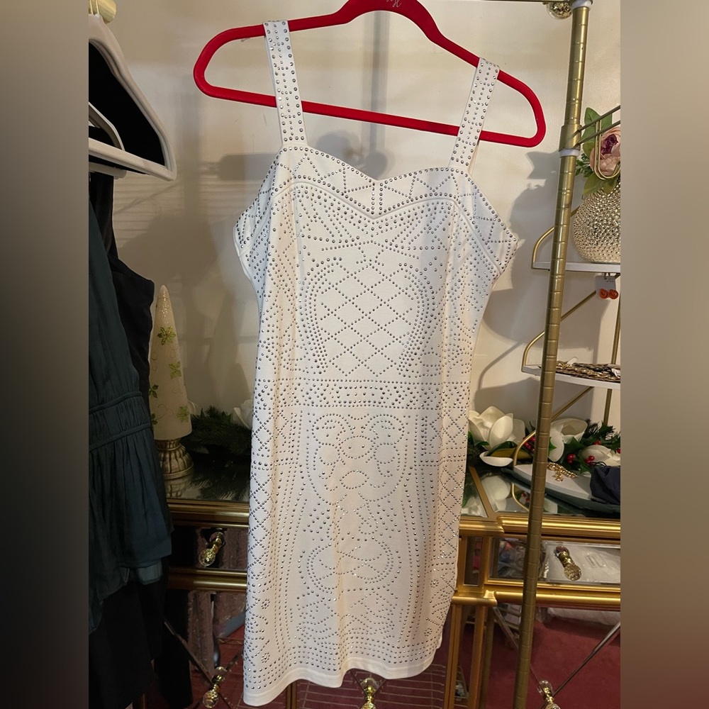 51 Light cream dress with silver sparkly studs Medium $40